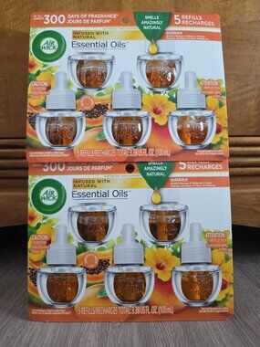 10 Refills Air Wick Scented Oil Refill Hawaii Exotic Papaya & Hibiscus Flower